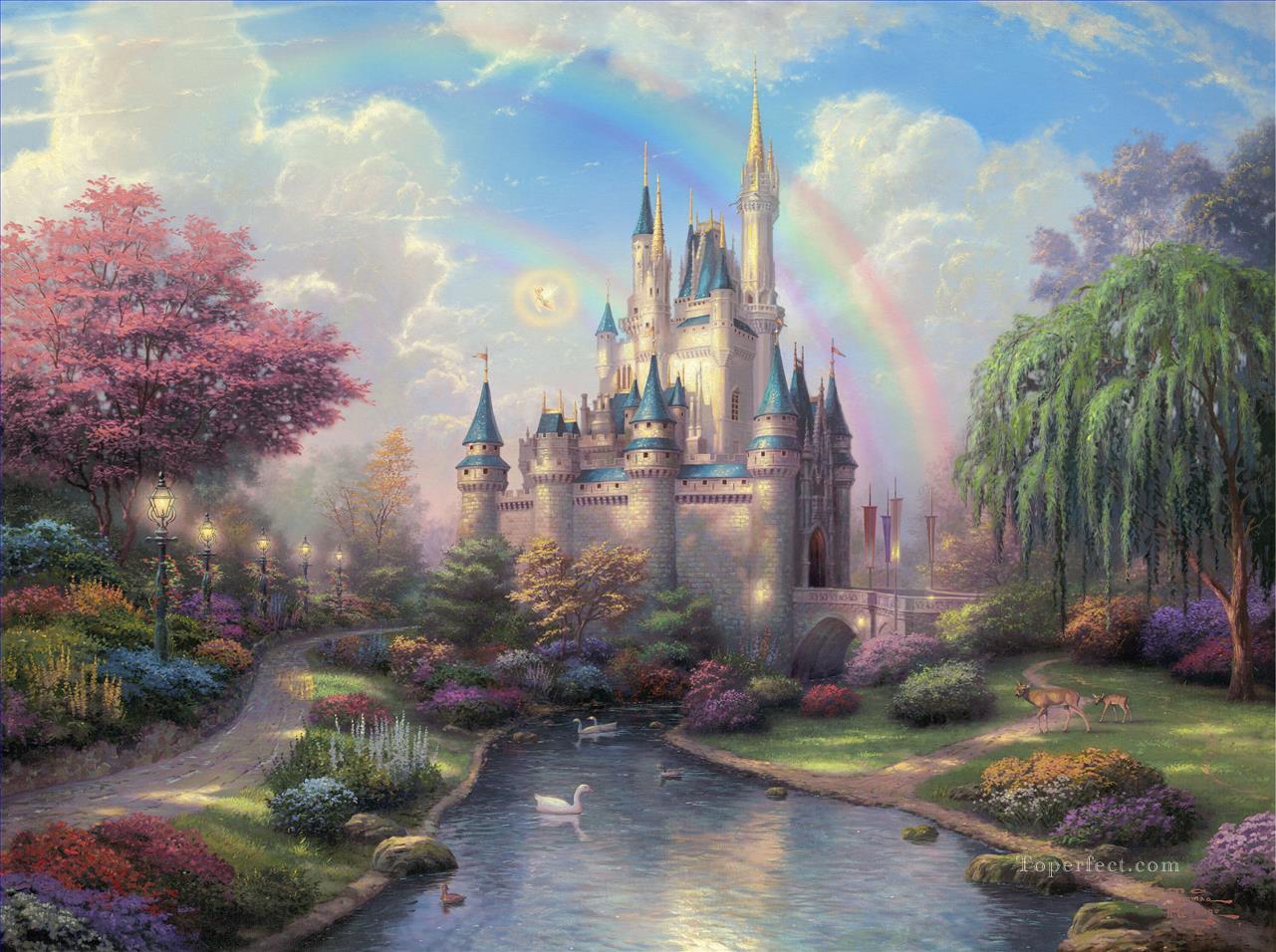 A New Day at the Cinderella Castle TK Disney Oil Paintings